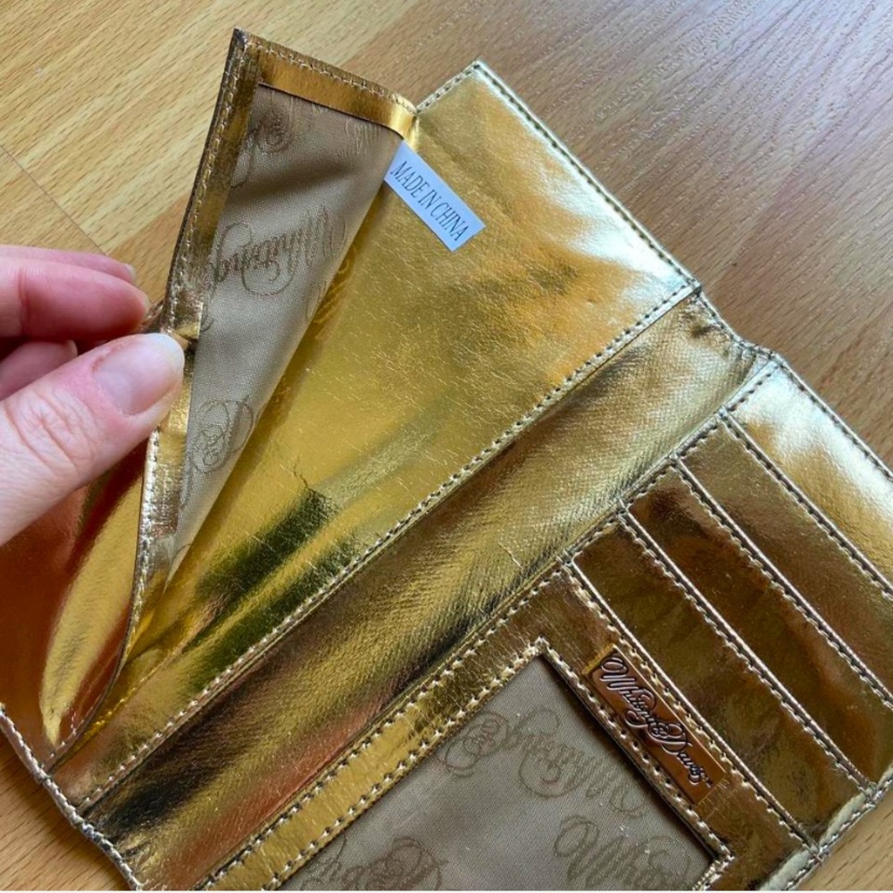 Vintage Whiting & Davis long thin gold chain mesh wallet - Picture 4 of 5